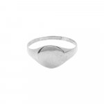 Sterling Silver Plain Oval Signet Ring (R-1375)
