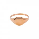 Sterling Silver Rose Plated Plain Oval Signet Ring (R-1375-R)