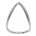 Sterling Silver CZ V-Shape Ring (R-1524)