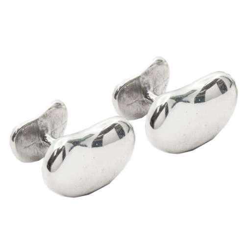 Silver Men&#039;s Cuff Links Assorted Tiffâny Inspired Bean (CL-100)