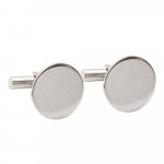 Sterling Silver Plain Round Men's Cuff Links (CL-106)