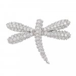 Sterling Silver CZ Dragonfly Pendant (P-1372)