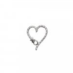 Sterling Silver Cubic Zirconia XO Heart Pendant (P-1125)