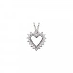 Silver Cubic Zirconia Heart Pendant (P-1104)