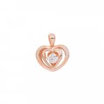 Sterling Silver Dancing Diamond Heart Pendent (P-1399)