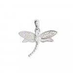 Silver CZ Dragonfly Pendant (P-1281)