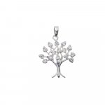 Sterling Silver CZ Tree of Life Pendant (P-1099)