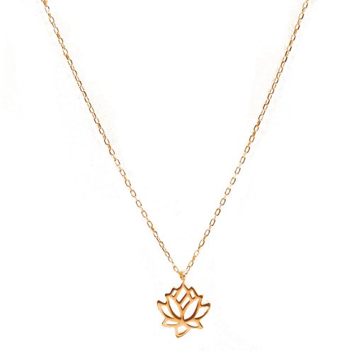 Silver Plain Lotus Flower Necklace (N-1090)