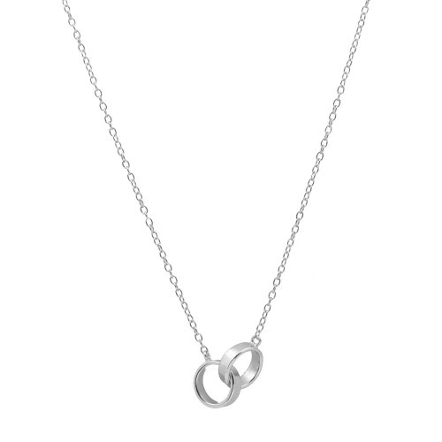 Sterling Silver Interlocked Rings Necklace (N-1088)