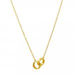 Sterling Silver Guςςi Inspired Interlocked Rings Necklace (N-1088)