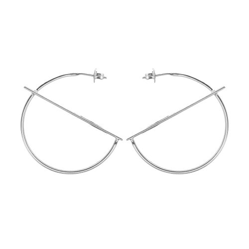 Sterling Silver Plain Intersecting Earing (ER-1240)