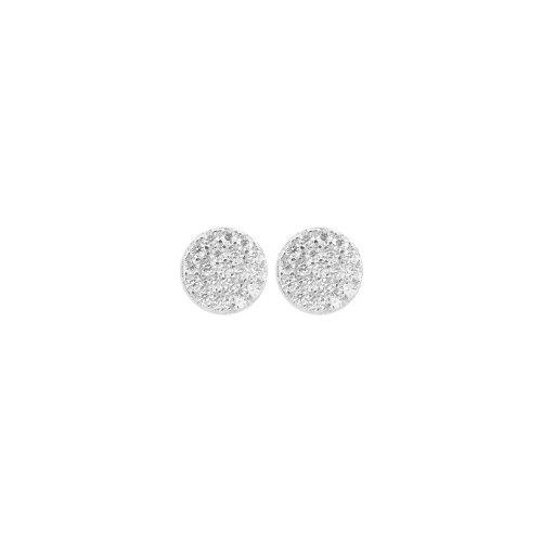 Silver Rhodium Plated CZ Round Stud Earring (ST-1097)