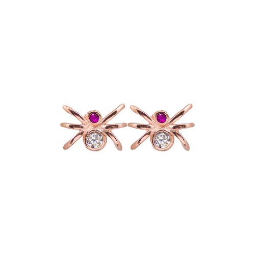 Sterling Silver Assorted CZ Spider Stud Earring (ST-1073)
