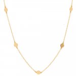 Gold Plated Flat Polka Dot Circles Necklace (N-1157-G)