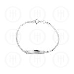 Silver ID Bracelet Curb Baby's with Heart 2mm 6inch(IDB-B-9)