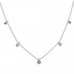 Sterling Silver CZ Dewdrop Choker Necklace (N-1253)
