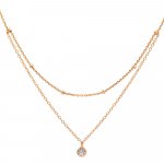 Sterling Silver CZ Double Ball Chain Choker Necklace (N-1237)