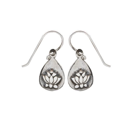 Plain Dangling Teardrop Lotus Earrings (ER-1289)