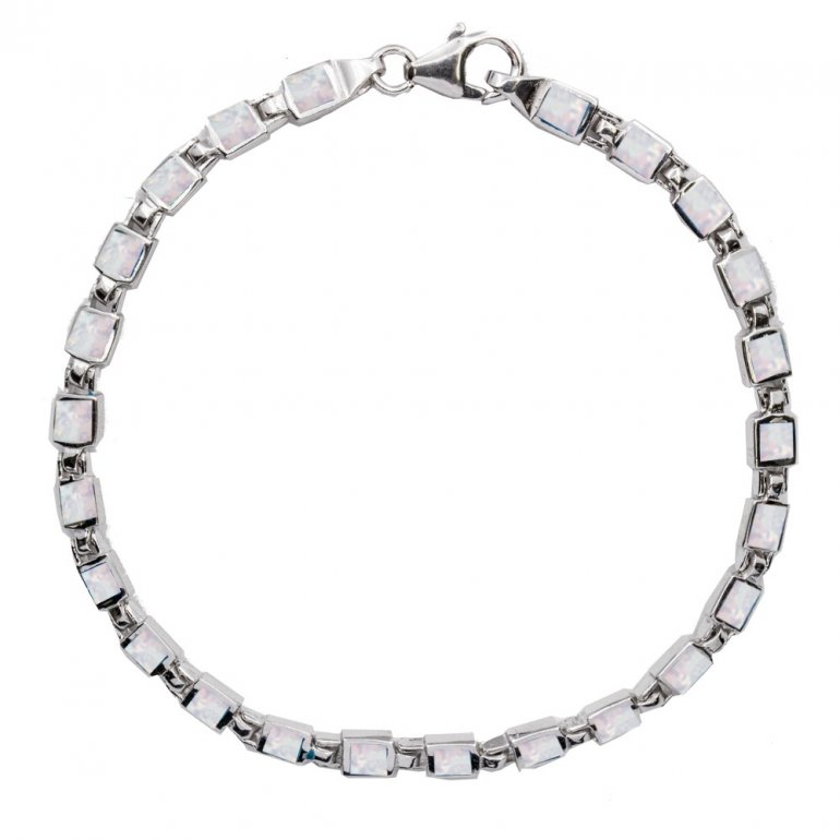 Square Bezel Opal Bracelet (BR-1228) - House of Jewellery