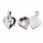Sterling Silver Plain Round Heart Locket (LOC-PH-1071)