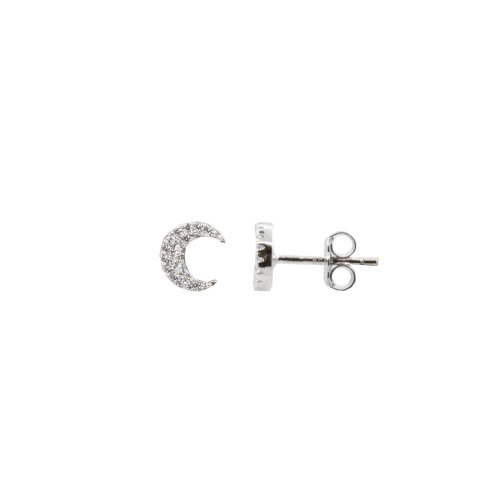 Sterling Silver Pace Cresent Moon Studs (ST-1353)