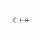 Sterling Silver Pace Cresent Moon Studs (ST-1353)