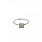 Square Bezel Opal Rope Ring (R-1433-WO)