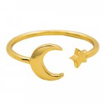 Sterling Silver Star and Moon Ring (R-1460-G)