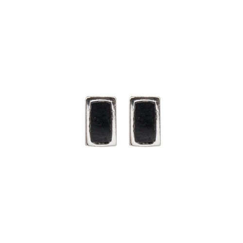 Sterling Siilver Black Onyx Rectangle Studs (ST-1377-BO)