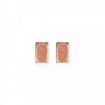 Sterling Siilver Rose Gold Morganite Rectangle Studs (ST-1377-RQ)