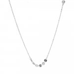 Sterling Silver Necklace with 5 disks and single cz Pattern (N-1329)