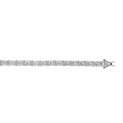 Silver CZ Baguette Tennis Bracelet (BR-CZ-139)