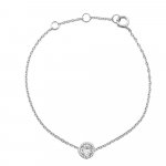 Sterling Silver Circle CZ Halo Bracelet (BR-1332)