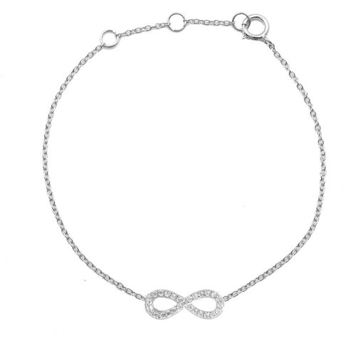 Sterling Silver CZ Infinity Bracelet (BR-1109)