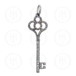 Silver Pendant Tiffany Inspired Key (P-1064)
