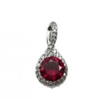 Sterling Silver Round CZ Birthstone Pendant (P-1418-JAN)