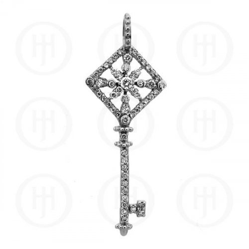 Silver Pendant Tiffany Inspired Key (P-1074)