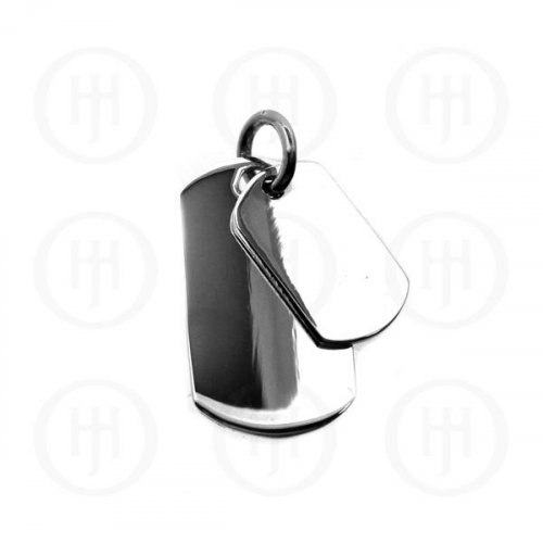 Silver Double Dog-Tag Pendant (DT-104)