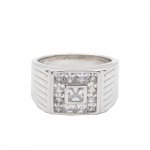 Men's Squared Stone with Surrounding CZ Ring (RM-064)