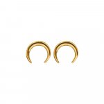 Sterling Silver Plain Crescent Moon Stud (ST-1390)
