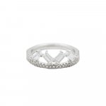 Sterling Silver Double Row CZ Baguette Ring (R-1475)