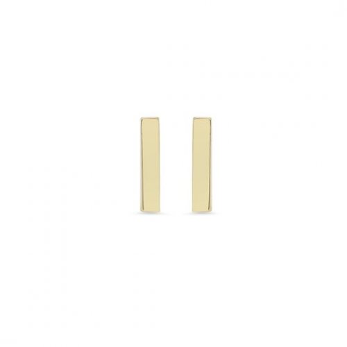 Plain Small 10k Gold Bar Studs (GE-10-1154)