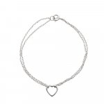 Tiffany Heart Silver Fancy Charm Bracelet (BR-1197)