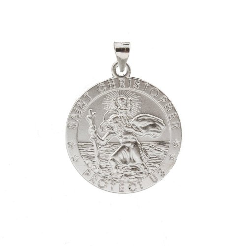 Sterling Silver Large Saint Christopher Pendant (P-1425)