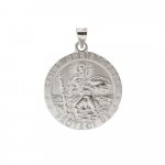 Sterling Silver Large Saint Christopher Pendant (P-1425)