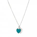 Sterling Silver Tiffany inspired Double Heart Necklace (N-1366)