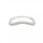 Sterling Silver CZ Curved Ring (R-1485)