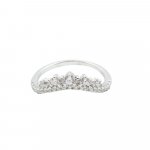 Sterling Silver CZ Curved Crown Ring (R-1486)