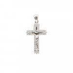 Sterling Silver CZ Jesus Cross Pendant (CR-1400)