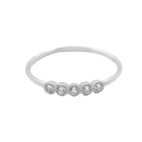 Sterling Silver CZ Bubble Ring (R-1495)